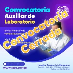 REQUERIMOS AUXILIAR DE LABORATORIO