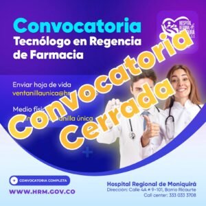 REQUERIMOS TECNÓLOGO EN REGENCIA DE FARMACIA