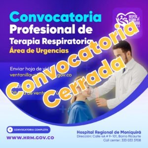 REQUERIMOS PROFESIONAL EN TERAPIA RESPIRATORIA URGENCIAS