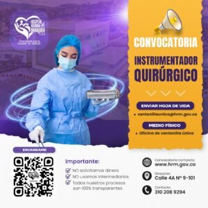 REQUERIMOS PROFESIONAL EN INSTRUMENTACIÓN QUIRURGICA